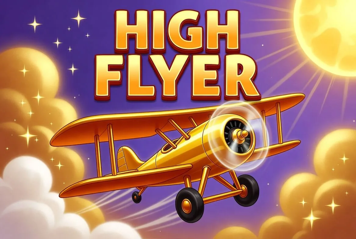 Mode demo High Flyer memakai saldo koin virtual di layar ponsel